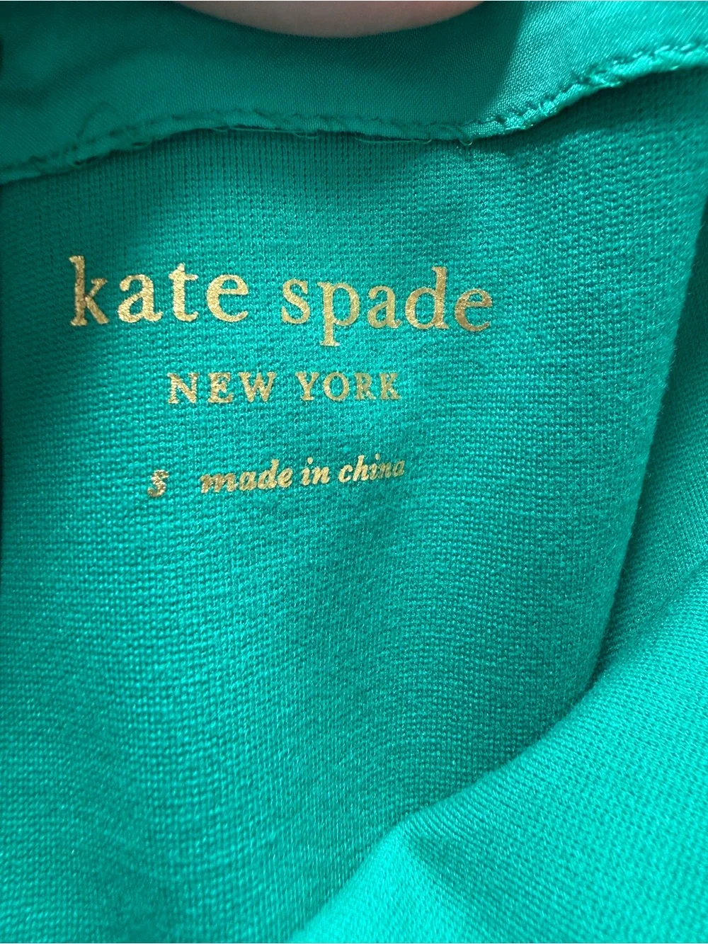 kate spade Emerald Green Fit-and-Flare Dress with Navy Contrast Hem
